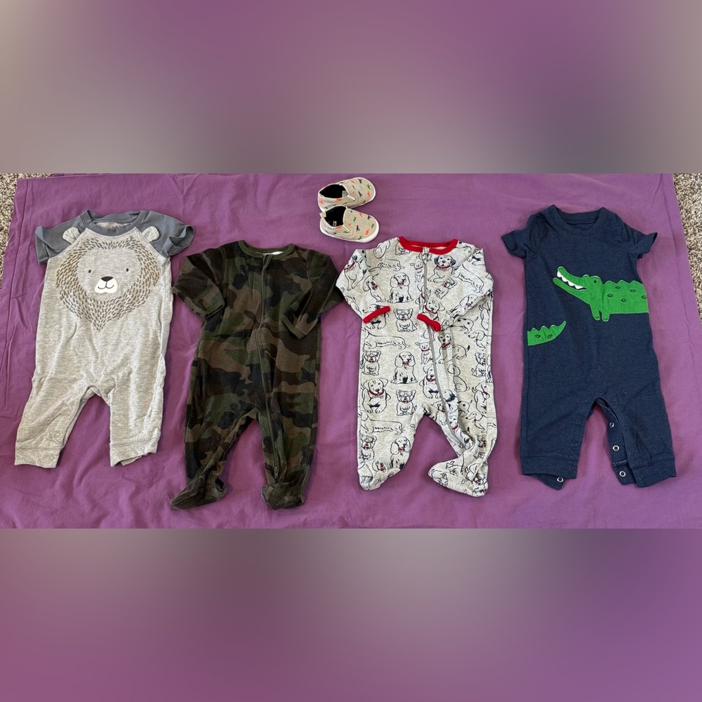 Camouflage and Dog Print Kids One Pieces
